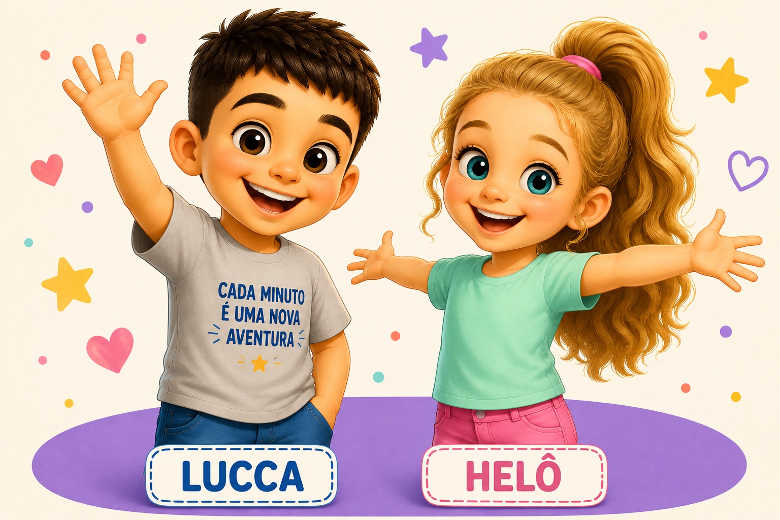 Lucca e Helô, personagens da LumiLê